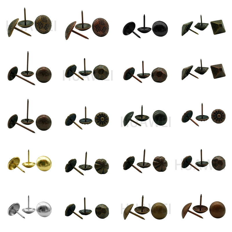 HUAWEI Furniture Hardware Accessories Metal Round Antique Brass Upholstery Decorative Sofa Nails5