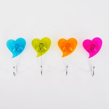 Fashion design suction colorful heart shape safety hook