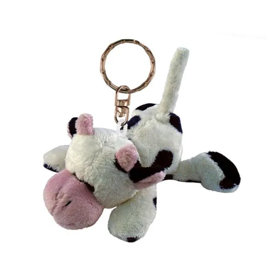 2015 new design plush cow keychain, soft keychain plush cow