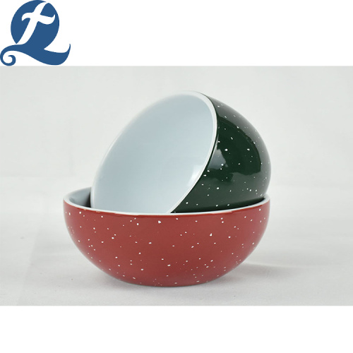 Custom round creative unique printed ceramic rice bowl