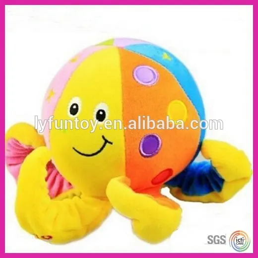 2015 customized colourful octopus shaped plush toys