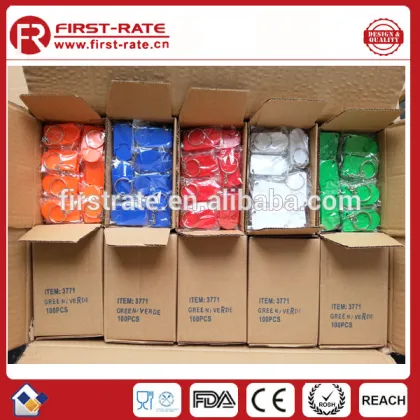 Plastic key ring with coin