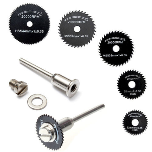 Binoax 6pcs/set Mini HSS Rotary Tool Circular Saw Blades For Dremel Metal Rotary Cutter Power Tool Set #ND00239#