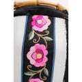 Yi Nar Nakış Bambu Saplı Crossbody Çanta