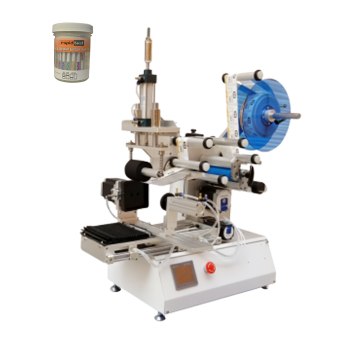 Máquina de etiquetado horizontal de jarro de vidrio semiautomático para botellas cuadradas