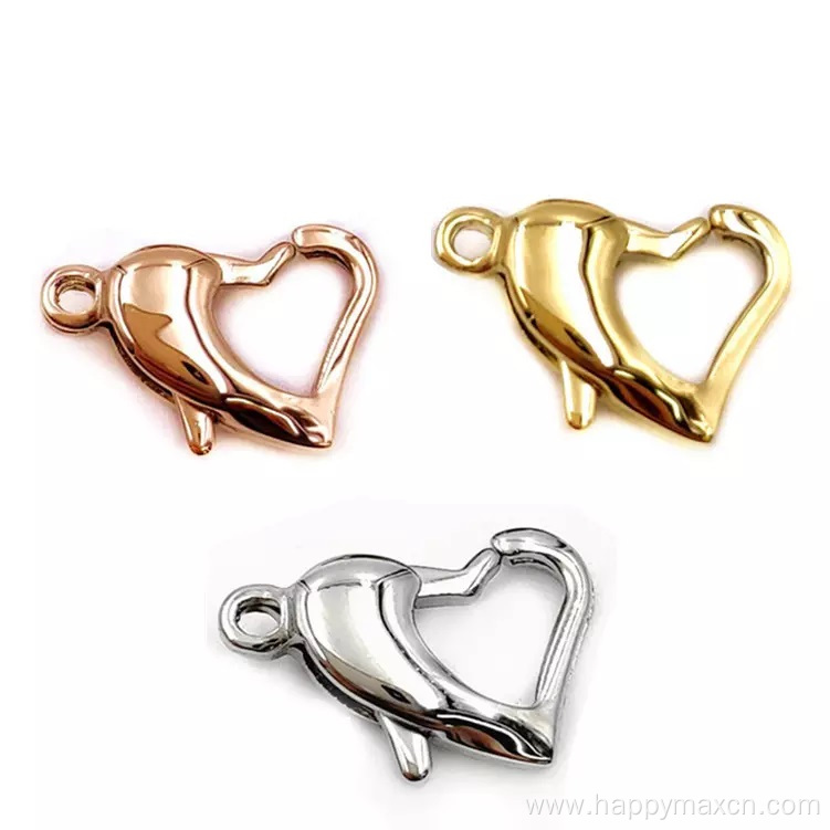 Stainless steel Heart-shaped Clasp Jewelry Making 50 pack