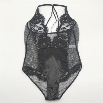 donne sexy moda ciglia pizzo e body a rete