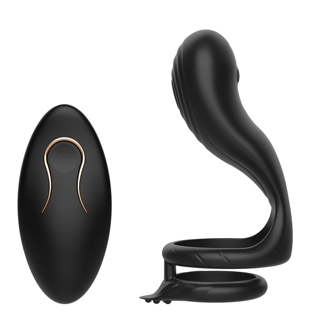 Couples Vibrating Cock Ring With Integrated Anal Plug Stimulation