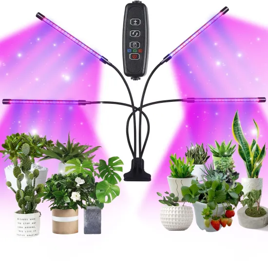 4 Head LED Grow Light: Full Spectrum Phytolamp for Plant Growth Lighting