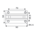 Beveled rounded wall to glass shower hinge