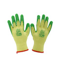 Yellow Yarn Green Rubber Gloves