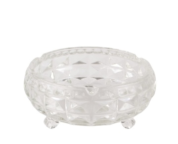 Custom Logo Engraved Heavy Bottom Glass Ashtray for Office Home