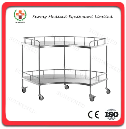 SY-R044 hospital Fan Shape Stainless Steel Operation Apparatus Trolley / Operation Cart