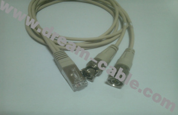 1.5m Video Balun Cable/RJ45 RO 2 BNC Male Cable (YTX37)