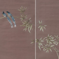 Bright luster warm grey hand-painted wallpaper