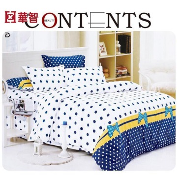 Dot Printed Polyester 4pcs Bedding sets for Young People, School, Student Style bedding set
