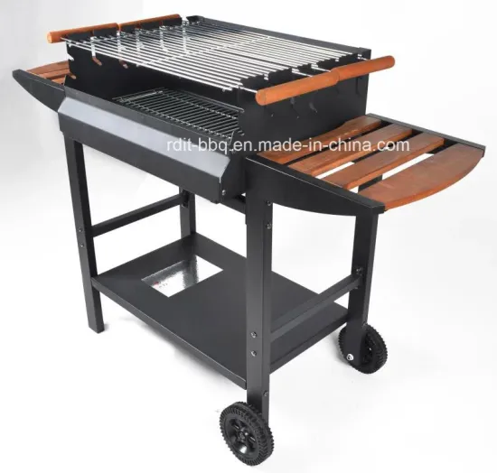 Hot Sale Charcoal Grill with Side Tables and Lower Tray