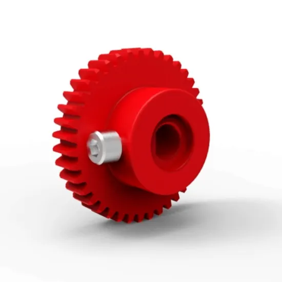 TS16949 certified precision machined POM PEEK PA PC ABS PBT PPO yellow plastic spur gear custom spur gear with shaft mounted