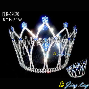 Blue Daisy Flower Diadema redonda Princesa Tiara