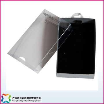 Jewelry Packaging Box with Hot Stamping Logo on PVC Lid