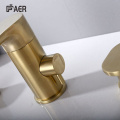 Brushed Gold 4 holes Bathroom Brass bathtub tap