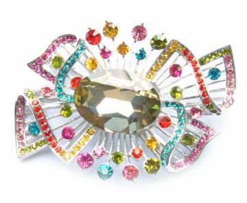 Designer inlaga rhinestone flower chain wholesale brosch pin