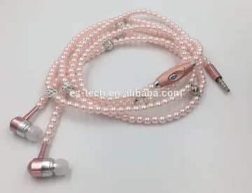 Rose Gold earphone, Rose Gold color beads, fashionable