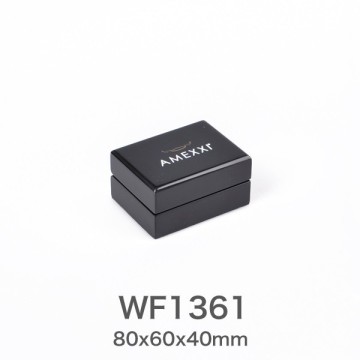 luxury high glossy black wooden cufflink package box,2 pieces