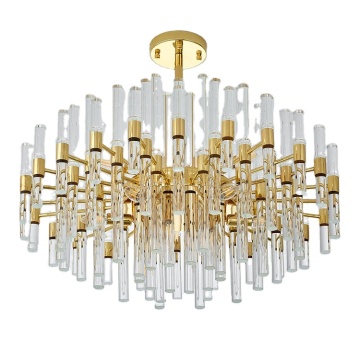 Nordic Light Luxury: Crystal Chandelier in Red Villa Hotel