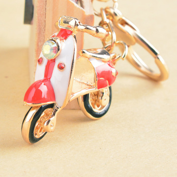 2016 new arrival popular wholesale motorcycle metal rhinestone keychains