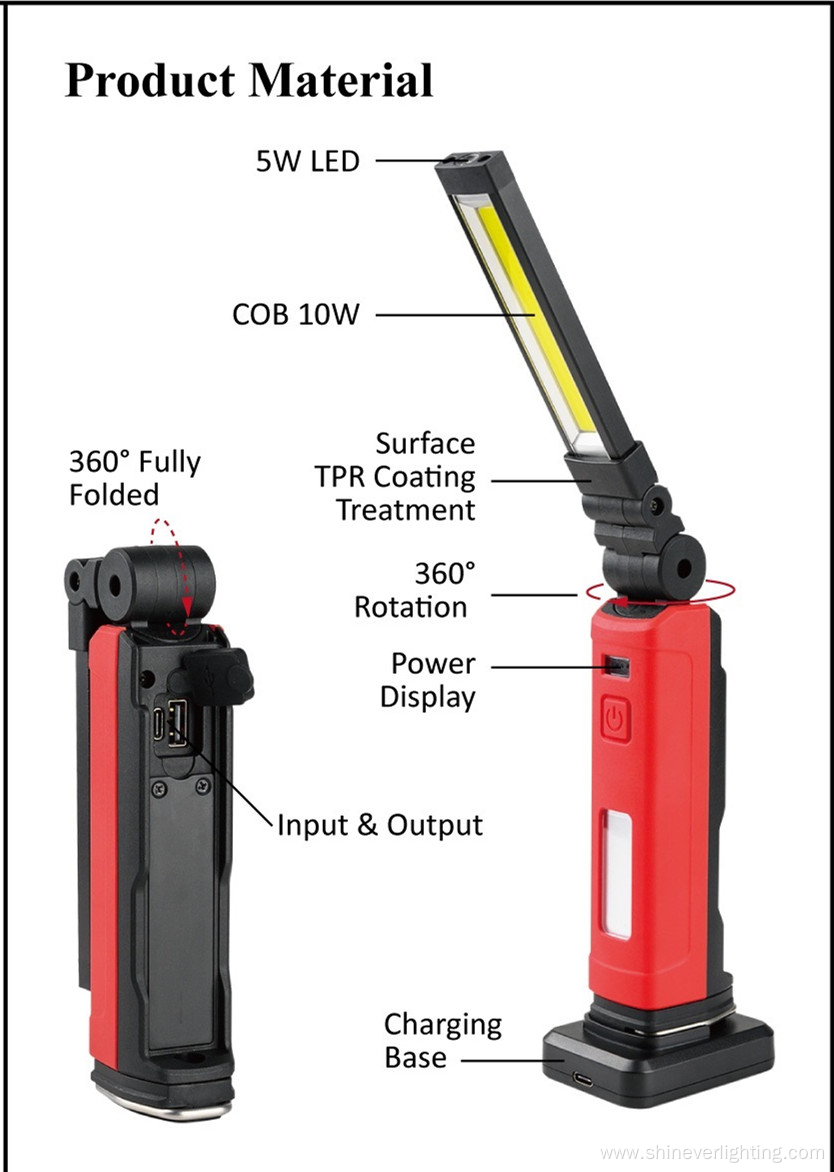 COB Rechargeable Work Light with Charging Base