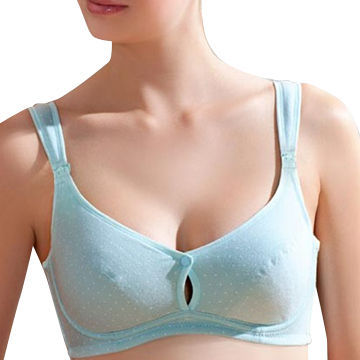 Nursing Bra with Dots Prints, Made of Cotton, Flyaway Front Design, Customized Logos are Welcome