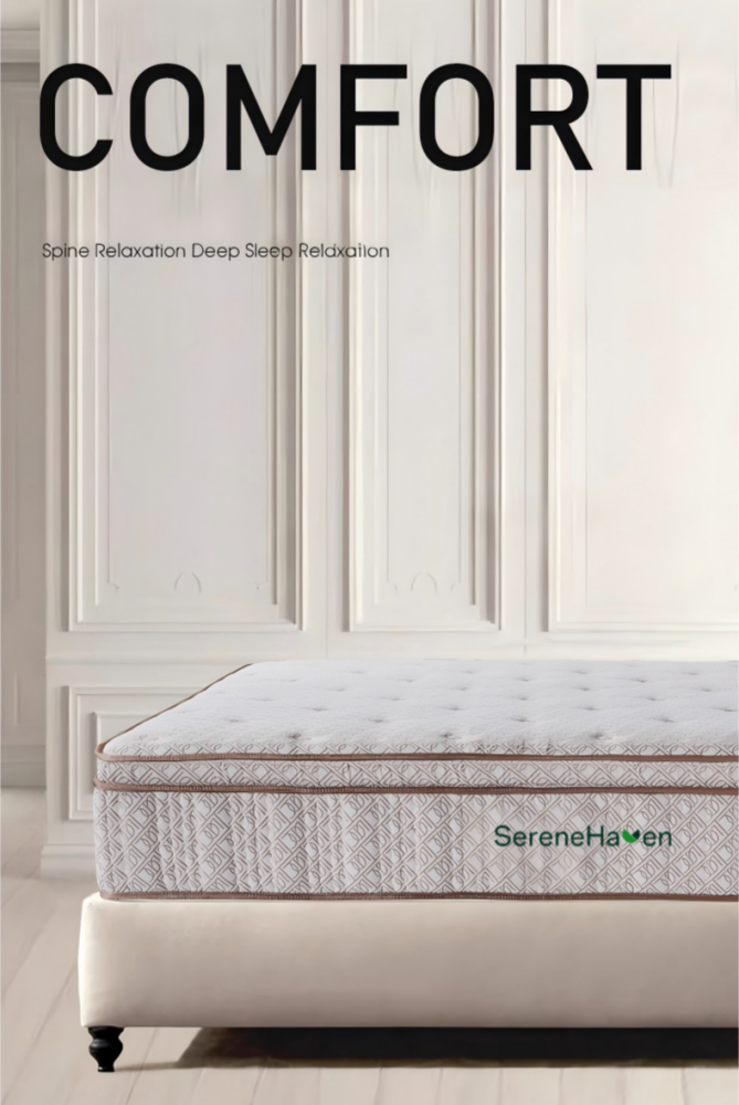 SereneHaven S-35: Cool ice silk fabric (2-3°C cooler) – <strong>breathable mattress</strong> for hot sleepers, pairs great with <strong>luxury leather bed</strong>