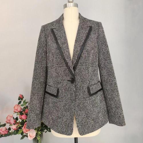 Lapel Trim Coat Striped Ladies Commuter Suit Supplier