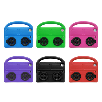 Full Protecting Kids Tablet Case Cover with Wheel Kickstand for iPad 9.7/10.2/Mini 6/5/4 - Portable Shockproof Case