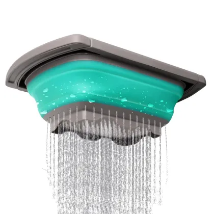 Gloway Collapsible Kitchen Gadget: Over-the-Sink Colander, Vegetable & Fruit Strainer Basket with Extendable Handle
