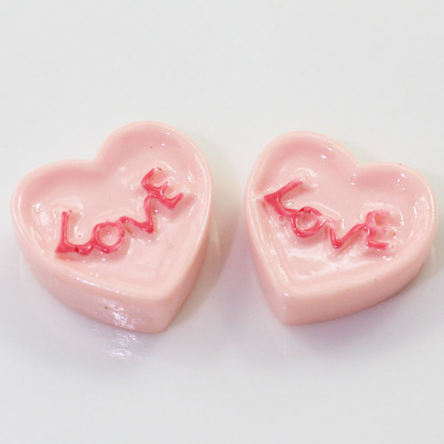 100pca/bag Heart Shaped Resin Beads Slime Flatback Items For Kids Toy DIY Decor Girls Clothes Hair Accessories Spacer