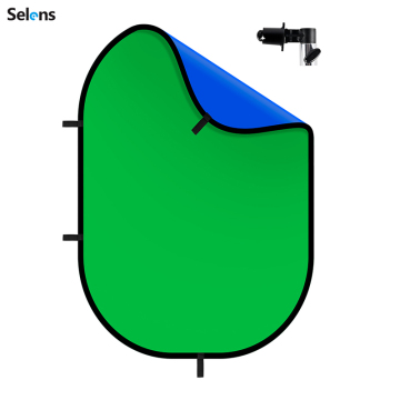 Portable Green Blue Oval Reflector Backdrop for YouTube Video Studio