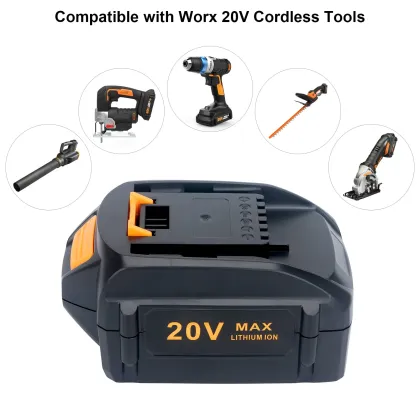 20V 5.0Ah Replacement Battery for Worx WA3578 WA3520 Compatible with 20-Volt Cordless Power Tools