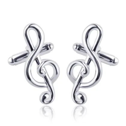 High-End Masonic Cufflinks: Elegant Musical Instruments Theme for Men's Business Occasions