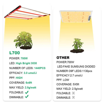 Potentes tiras de luz de cultivo de 6 bars de 6 barras