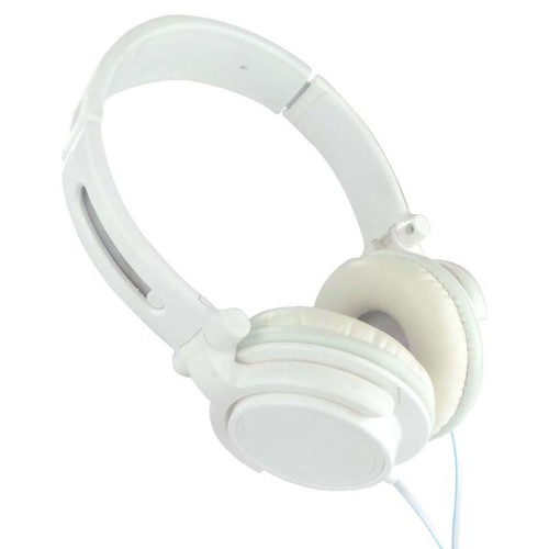 흰색 강철 머리띠 스테레오 헤드폰 컴퓨터 헤드폰