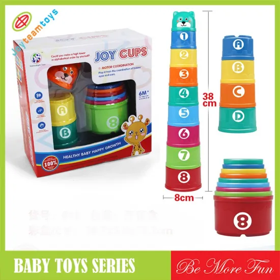 Plastic Stacked Cup toys as baby education Stacked Cup toys