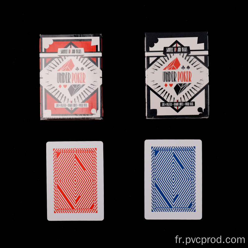 Cartes à jouer en plastique personnalisé à double deck