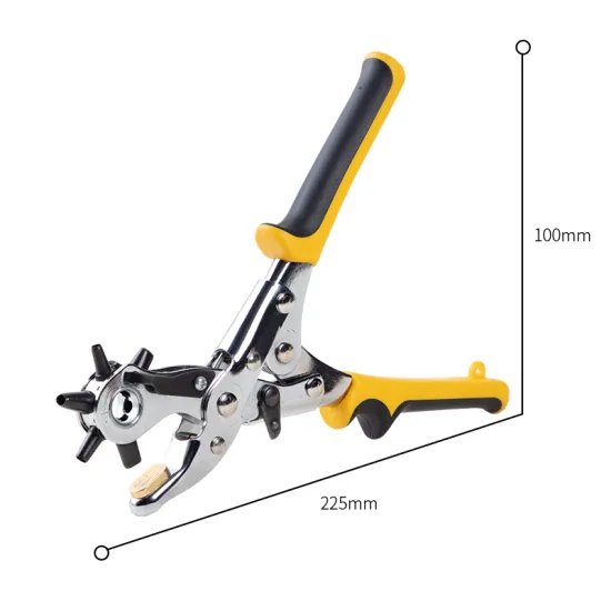 Deli DL0400 tools ergonomic handle leather craft hole metal revolving brass 9'' labor-saving punching pliers