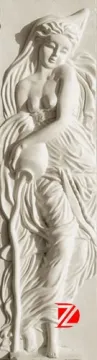 Lady carved stone wall decoration