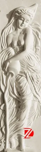 Lady carved stone wall decoration