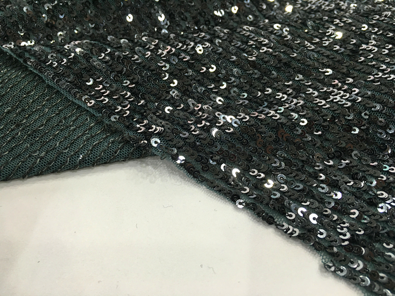 Nylon Spandex Sequin Embroidery Fabric