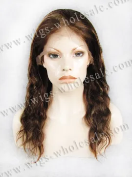 Human Hair silk base full lace wig brown/blonde glueless short wave custom made