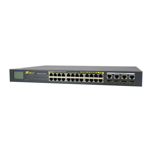 24 Ports LCD Gigabit Ethernet PoE Switch